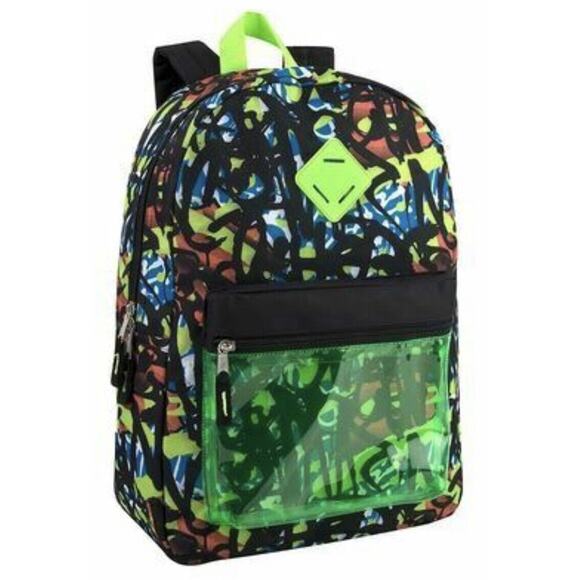 AD Sutton Urban Sport Graffiti Print Backpack Adjustable Padded Straps - 17 inch - Picture 1 of 3